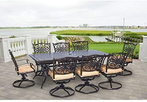 Com Hanover Traddn9pcsw 8 Traditions 9 Piece Dining Set Outdoor Furniture Bronze Frame Tan Garden O Patio Offset Umbrella - Aluminum Outdoor Patio Dining Set Com Hanover Traddn9pcsw 8 Traditions 9 Piece Dining Set Outdoor Furniture Bronze Frame Tan Garden O Patio Offset Umbrella - Aluminum Outdoor Patio Dining Set