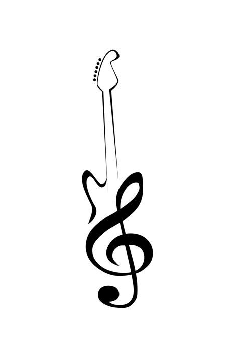 treble clef guitar tattoo