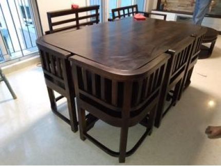 Cohoon 6 Seater Compact Dining Set Walnut Finish In India Wooden Street Table Designs Cohoon 6 Seater Compact Dining Set, Round Dining Table 6 Seater India