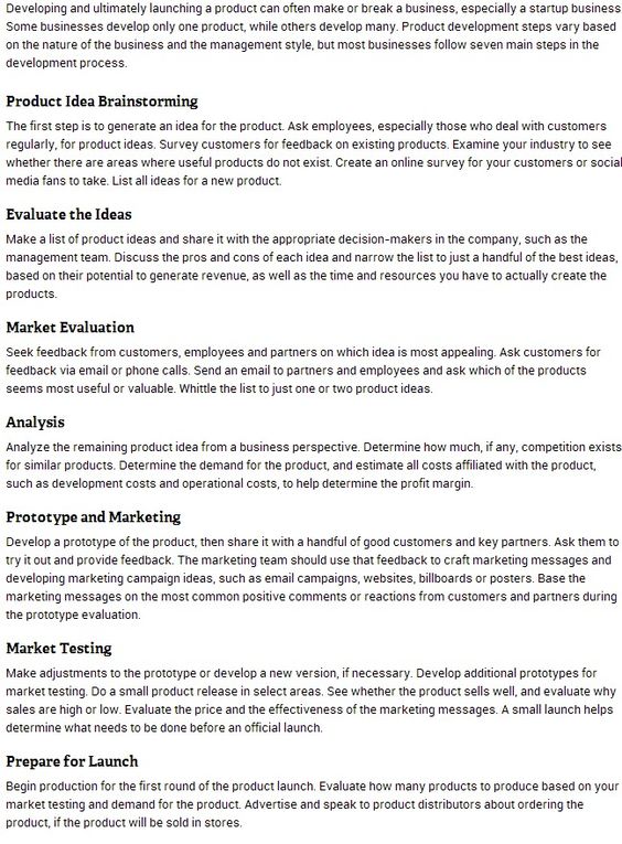 7 Steps of Product Development Product development and Business - product management resume 7 Steps of Product Development Product development and Business - product management resume