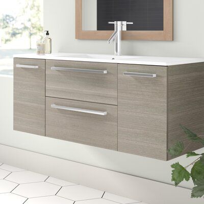 Thomson 48 Wall Mounted Single Bathroom Vanity Set Allmodern Floating Vanities Contemporary Wall Mounted Single Bathroom Vanity Set, All Modern Floating Vanities