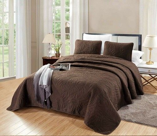 $49.95 OverSize CAL KING Savannah Quilt Chocolate King Size Pillow Sham