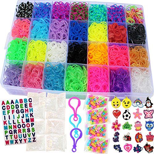 KIDS KIT FRIENDSHIP BRACELET RING CRAFT SET RUBBER BANDS GIRLS BOYS LOOM CHARM