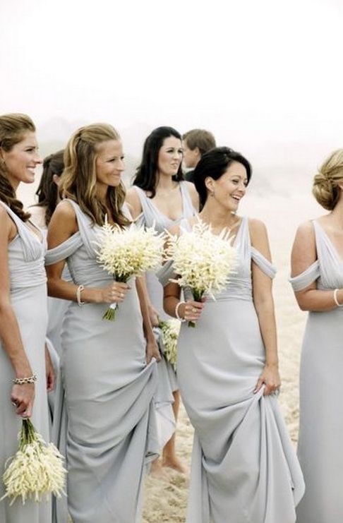 Pale Gray Bridesmaid Dresses