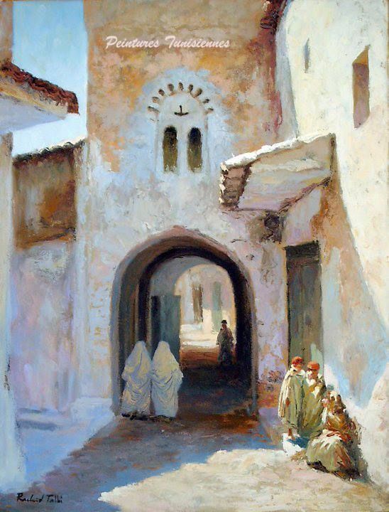 Aquarelle Medersa Fez Peinture Orientaliste Paysage Oriental