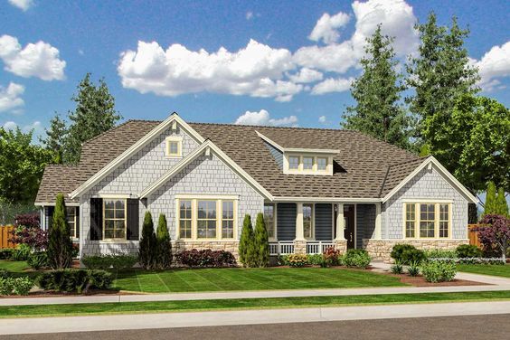 3 Bedoom Shingle Style Home Plan - 39227ST | 1st Floor Master Suite, CAD Available, Corner Lot, Craftsman, Den-Office-Library-Study, Northwest, PDF, Shingle, Split Bedrooms | Architectural Designs