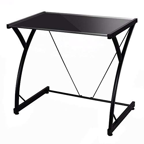 Glass Top Computer Desk Writing Study Workstation Laptop Table For Home Office Glass Desk L Shaped Desk Wood Writing Desk