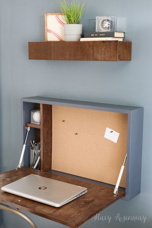 Diy Fold Down Desk Stacy Risenmay Plans Desks For Small Spaces Diy Fold Down Desk Stacy Risenmay, How To Make Folding Wall Desk