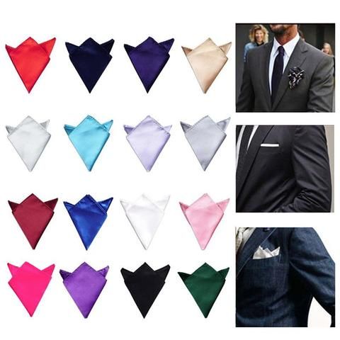 Vintage Men/'s Solid Plain Cotton Handkerchief Wedding Banquet Pocket Square 25CM