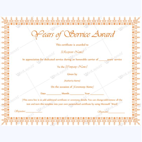 Printable Years Of Service Award #serviceyearaward #yearaward - certificate of achievement word template Printable Years Of Service Award #serviceyearaward #yearaward - certificate of achievement word template