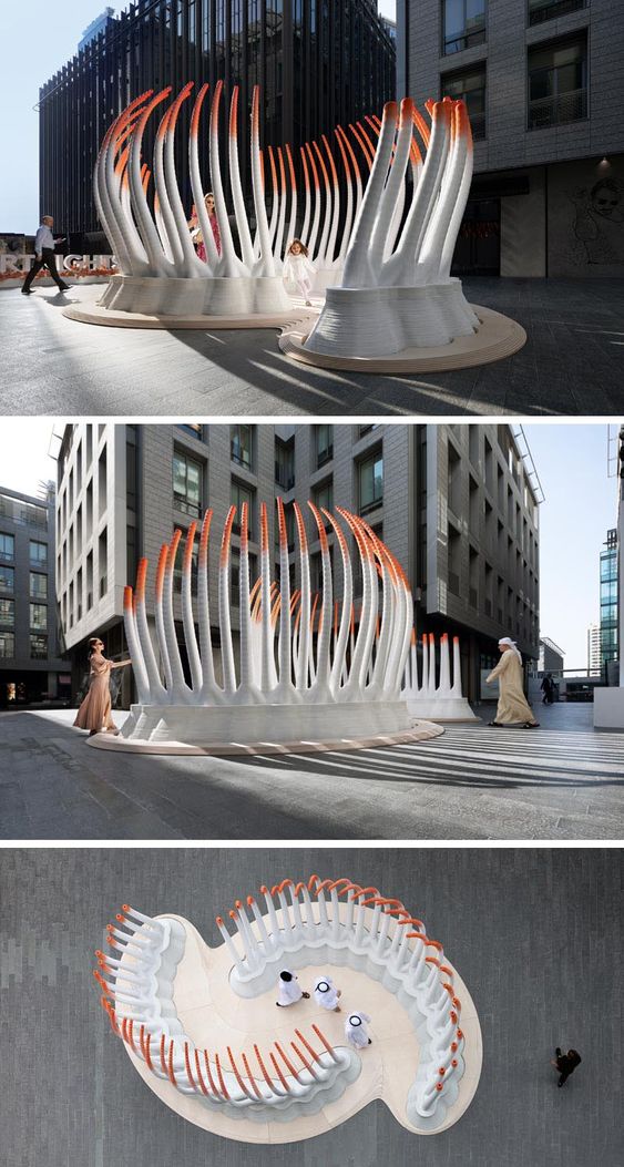 This Sculptural 3D Printed Art Installation Is Made From 30,000 Recycled Water Bottles