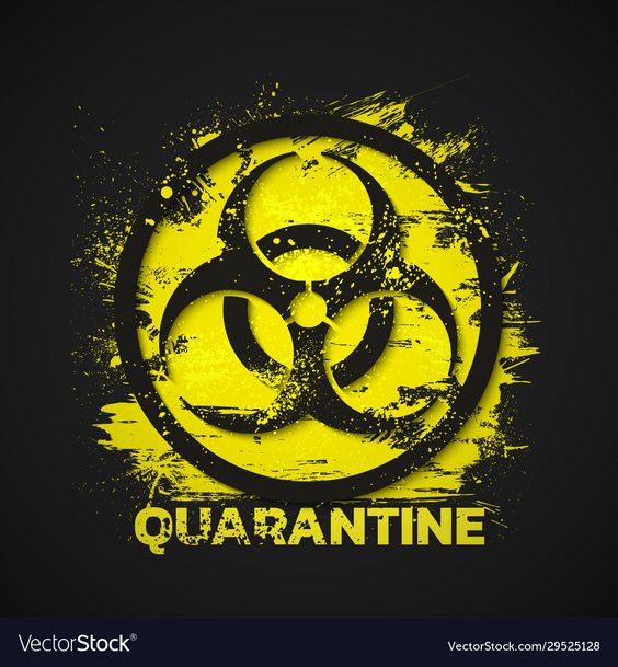 Quarantine sign biohazard danger virus warning vector image on VectorStock