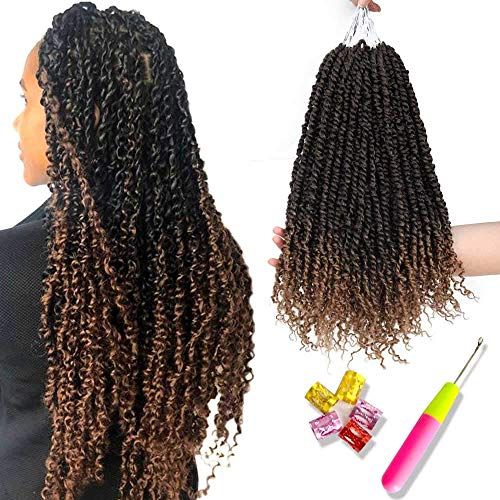New 6 Pcs Pre Twisted Passion Twist Hair Ombre Crochet Braids