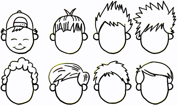 How to Draw Boys and Mens Hair Styles for Cartoon Characters Drawing Tutorial - How to Draw Step by Step Drawing Tutorials