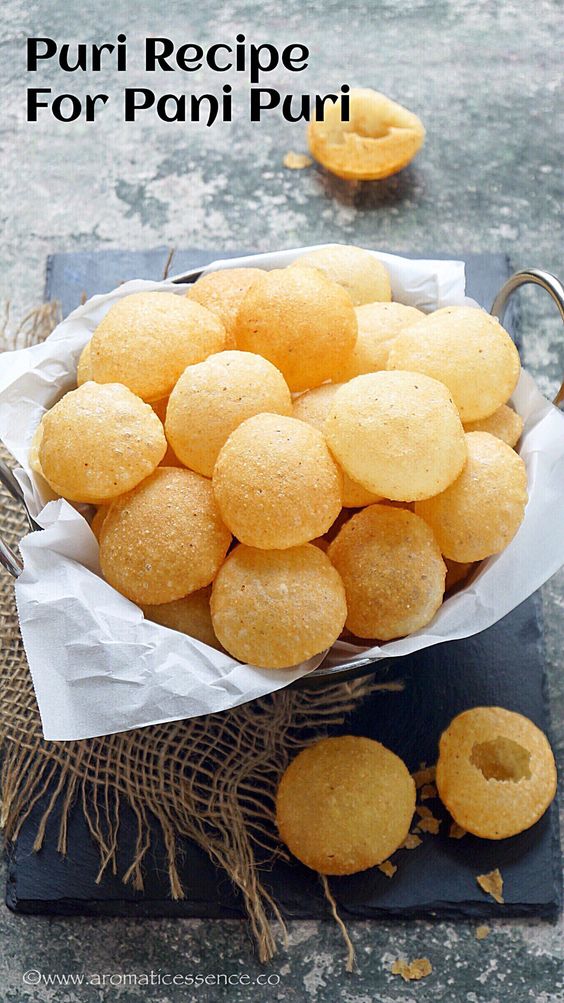 Puri for pani puri with step-by-step pictures. Learn all the tips and tricks to make the perfect puri for pani puri or suji ke gol gappe at home.