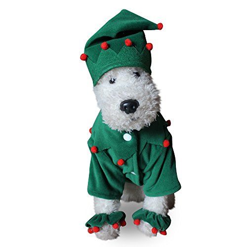 Worderful Dog Costume With Hat Santa Christmas Xmas Elf Pet