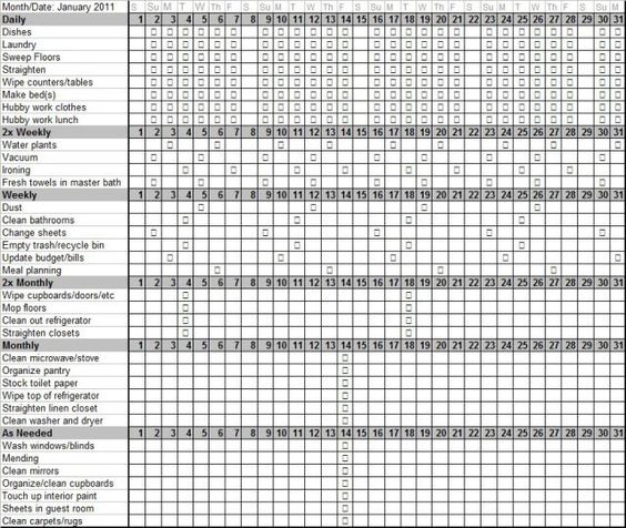 chore charts for teens