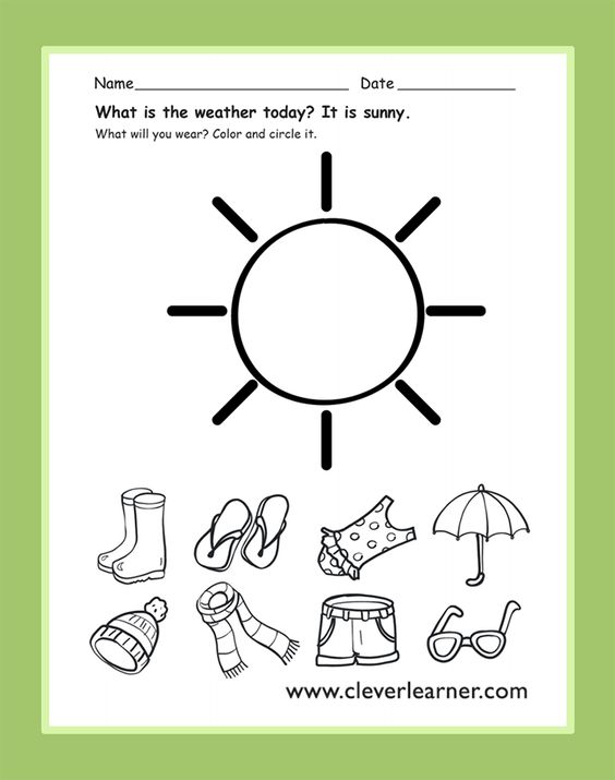 The weather today is sunny! #preschool-weather-activity #preschool-weather-worksheet