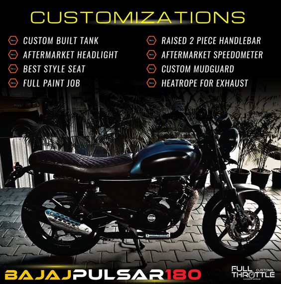 This is how we made a Bajaj Pulsar 180 into a Scrambler #Bajaj #Pulsar180 #Scrambler #Bangalore #FullThrottleCustoms #BikeModifications