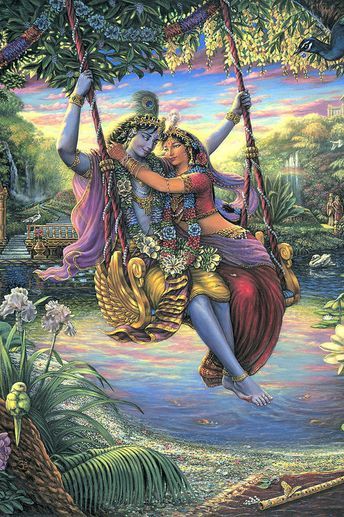 The Swing Pastime 2 Art Print by Vishnudas Art