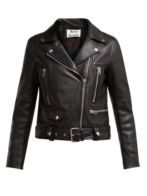 Few labels understand the inherent cool of the leather biker Acne Studios Mock black | Leather jacket, Classic leather