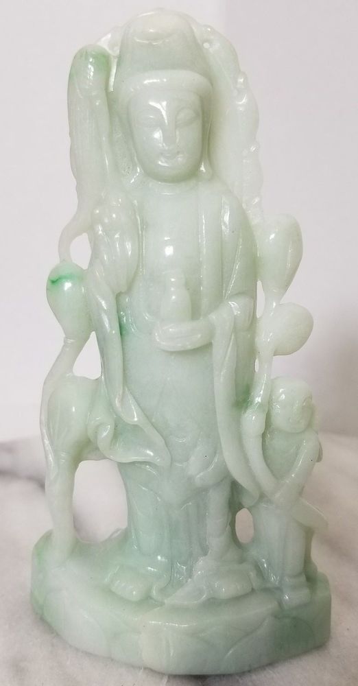 Antique Chinese Hand-carved jade STATUES Immortal