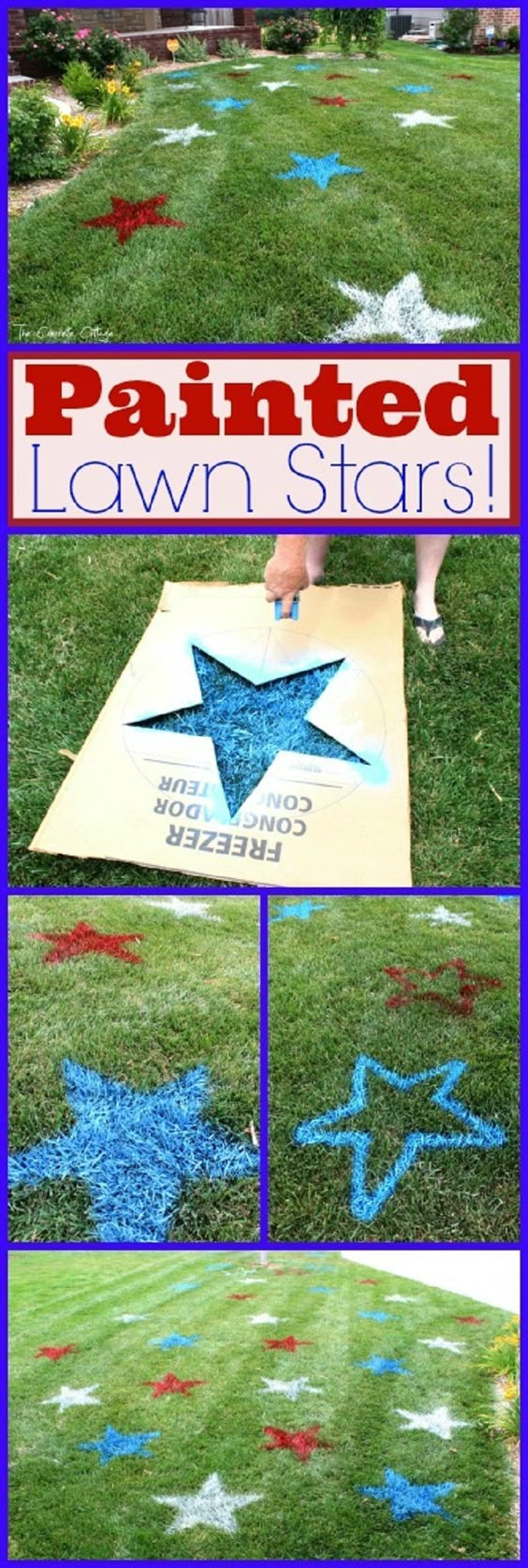 Easy DIY Painted Lawn Stars Tutorial. Show-Stopping Patriotic 4th of July Party Decorations for Summer