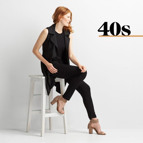 Own Your Style In Your 40s: I love everything about this look. All black - in the right weight and fit - is easy, classy, and sheik.