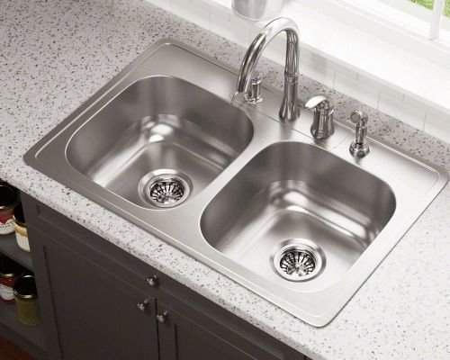 Polaris Sinks 33 L X 22 W Double Bowl Drop In Stainless Steel Polaris Sinks 33 L X 22 W Double Bowl