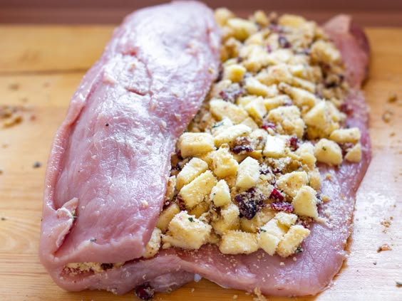 Pork Loin Roast with Apple Cranberry and Walnut Stuffing Recipe