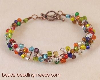 free beaded bracelet pattern with easy beading instructions for this beautiful seed bead bracelet design created with fine jewelry making wire - Bracelet Design Ideas free beaded bracelet pattern with easy beading instructions for this beautiful seed bead bracelet design created with fine jewelry making wire - Bracelet Design Ideas
