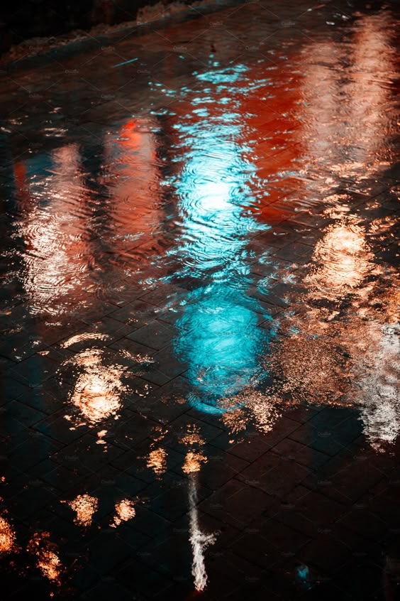 Night rain featuring rain, water, and blue