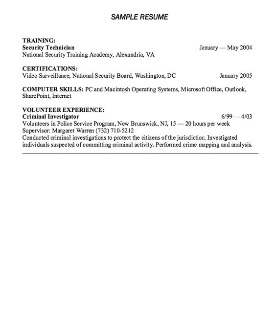 Corporate Security Resume Example - resumesdesign - police volunteer sample resume Corporate Security Resume Example - resumesdesign - police volunteer sample resume