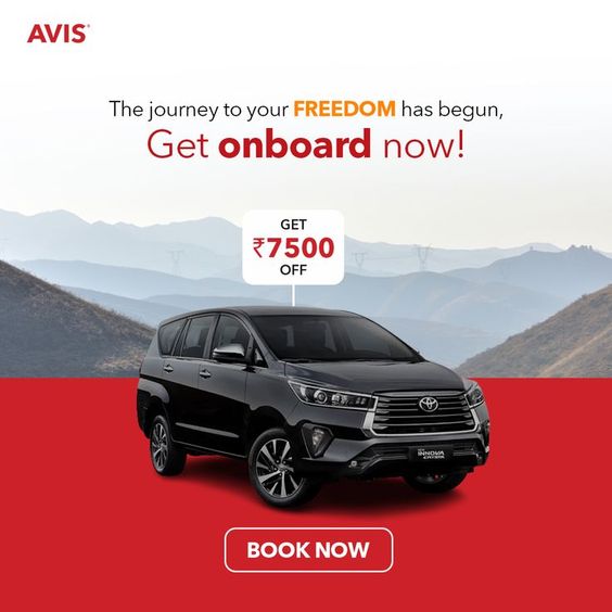 The best way to spend your weekend? Explore many of places near by Bangalore by a road trip. If you are not own a car then you can book a car on rent in Bangalore from AVIS India. Avail ₹7500 off on Innova so why are you waiting for renting a self drive car book now visit on AVIS India & hire a car on rent.