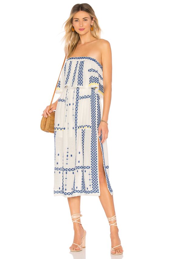 Free People Wild Romance Embroidered Dress in Ivory