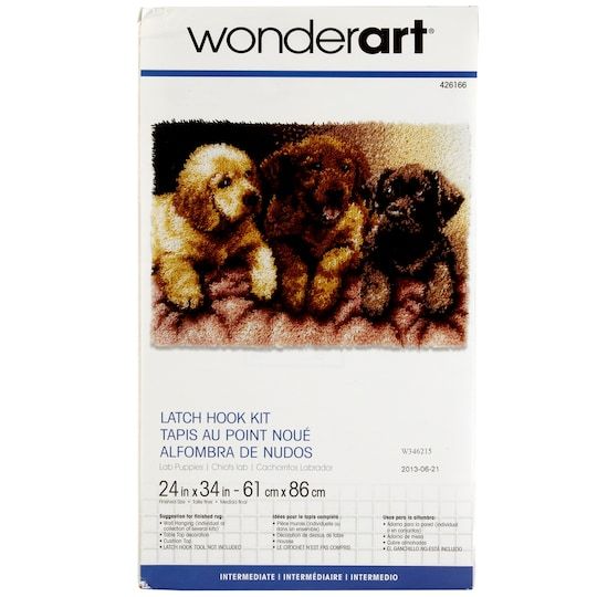 Wonderart Latch Hook Kit Lab Puppies Michaels Wonderart Latch Hook Kit Lab Puppies