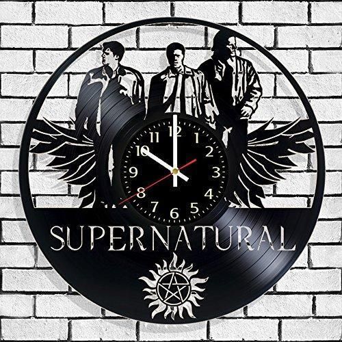 Dean Castiel Supernatural Vinyl Record Wall Clock Decor Fan Gift Art Merchandise