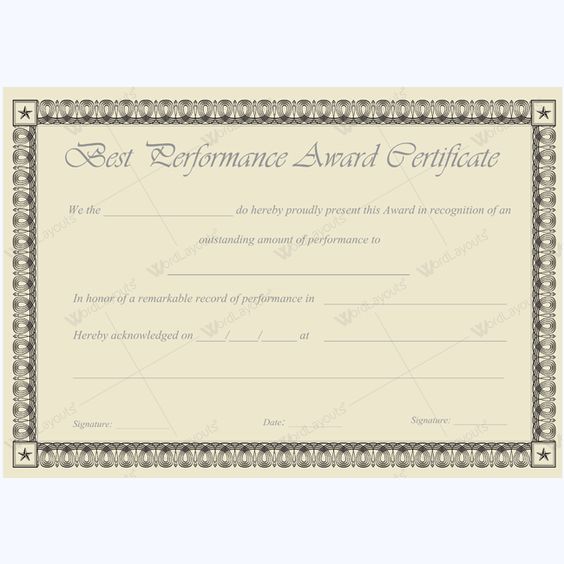 Word Best Performance Certificate Template #bestperformanceaward - employee recognition certificate template Word Best Performance Certificate Template #bestperformanceaward - employee recognition certificate template