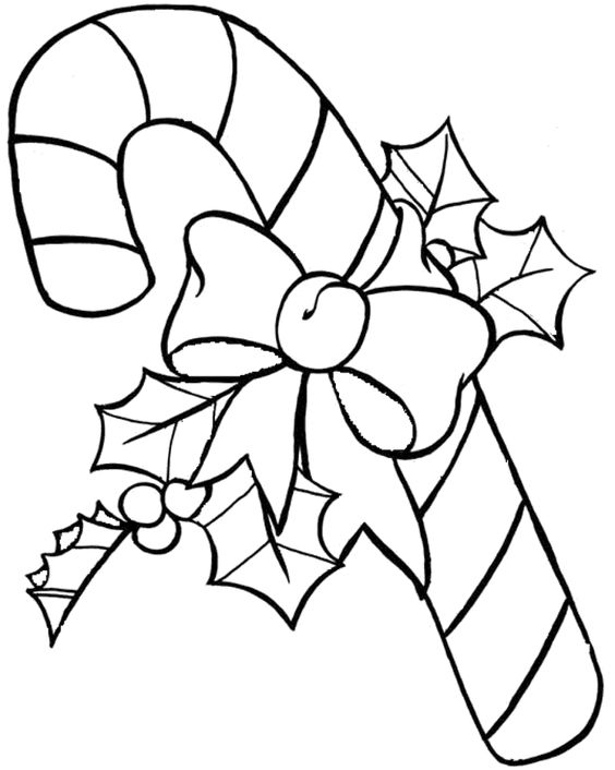 Christmas Candy Cane Coloring Page