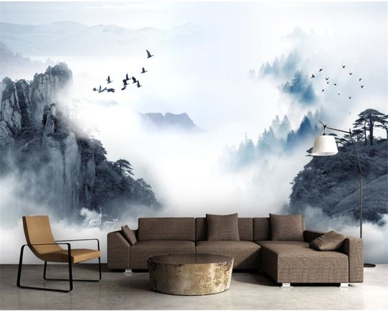 8.1US $ 46% OFF|Beibehang Modern Home Decoration 3d Photo Wallpaper Chinese Ink Landscape Smoke Background Wall Painting Wallpaper Living Room - Wallpapers - AliExpress