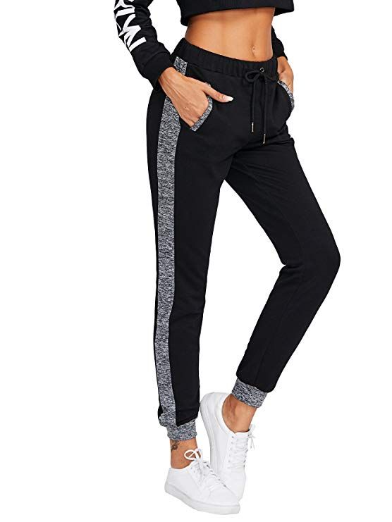 SweatyRocks Womens Drawstring Casual Joggers Pants with Pockets