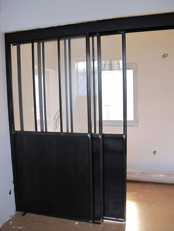séparation vitrée avec porte coulissante Salons, Doors and Rustic - porte coulissante style atelier séparation vitrée avec porte coulissante Salons, Doors and Rustic - porte coulissante style atelier