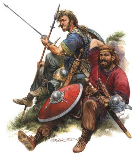 "Visigoth warriors: allies of the Roman Empire. IV- V Century AD." Artist P. Glodek.