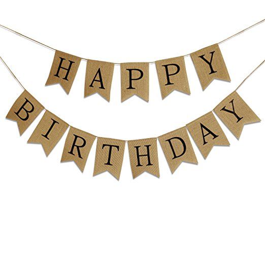 Happy Birthday Banner Burlap Bunting Hessian Garland Party Celebrations Custom Happy Birthday Banner Burlap Bunting Hessian Garland Party Celebrations Custom