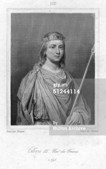 Circa 685 AD, King Clovis III of France .