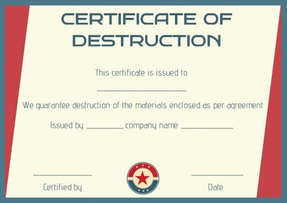 Destruction Certificate Archives - 123 Certificate Templates 123 - certificate of conformance template Destruction Certificate Archives - 123 Certificate Templates 123 - certificate of conformance template