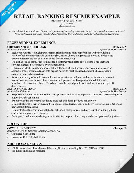 Teaching resume needs, format and style is totally different from - in store banker resume Teaching resume needs, format and style is totally different from - in store banker resume