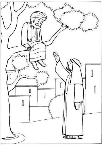 Zacchaeus Coloring Pages For Preschoolers Coloring Zaccheo Le