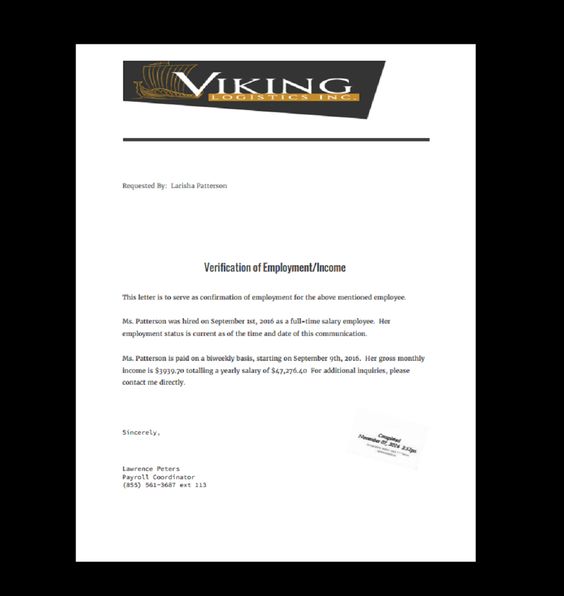 Job Verification, Letter, Income, Employment, Job, Stamped, Signed - job verification letter Job Verification, Letter, Income, Employment, Job, Stamped, Signed - job verification letter