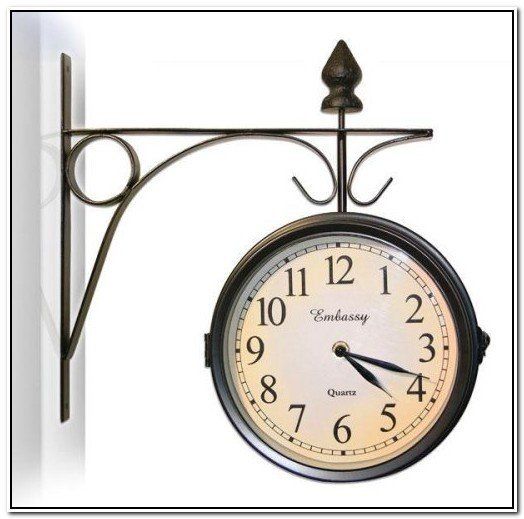 Decorative Outdoor Clock And Thermometer Set Ideas On Foter In 2021 Train Station Wall Clocks Train Station Clock Outdoor, Patio Clock And Thermometer Sets